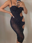 BLACK RHINESTONE DRESS