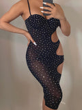 BLACK RHINESTONE DRESS