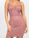 PINK BEDAZZLED CORSET DRESS