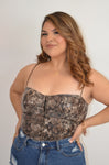 SNAKE PRINT CORSET TOP