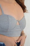 GREY WIRED BRALETTE CROP TOP