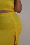 YELLOW 2 PIECE ADJUSTABLE SKIRT SET