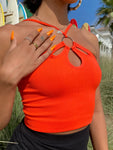 ORANGE CUT OUT TOP