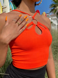 ORANGE CUT OUT TOP