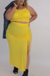 YELLOW 2 PIECE ADJUSTABLE SKIRT SET