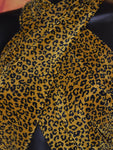 LARGE YELLOW AND BLACK CHEETAH PRINT CROSSED TOP