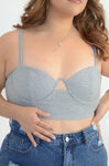 GREY WIRED BRALETTE CROP TOP