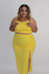 YELLOW 2 PIECE ADJUSTABLE SKIRT SET