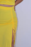 YELLOW 2 PIECE ADJUSTABLE SKIRT SET