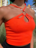 ORANGE CUT OUT TOP